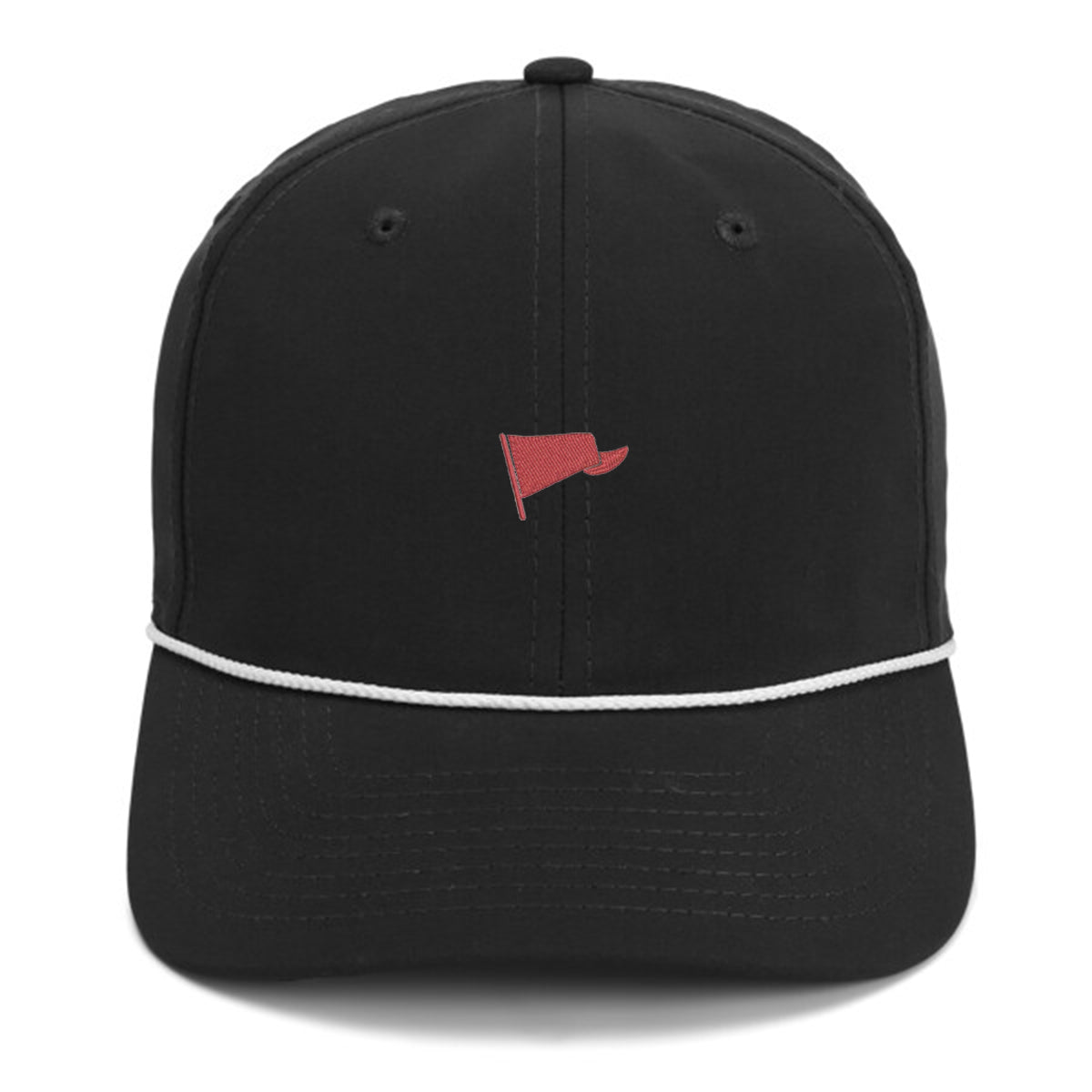 Pennant Rope Hat | Black with Crimson
