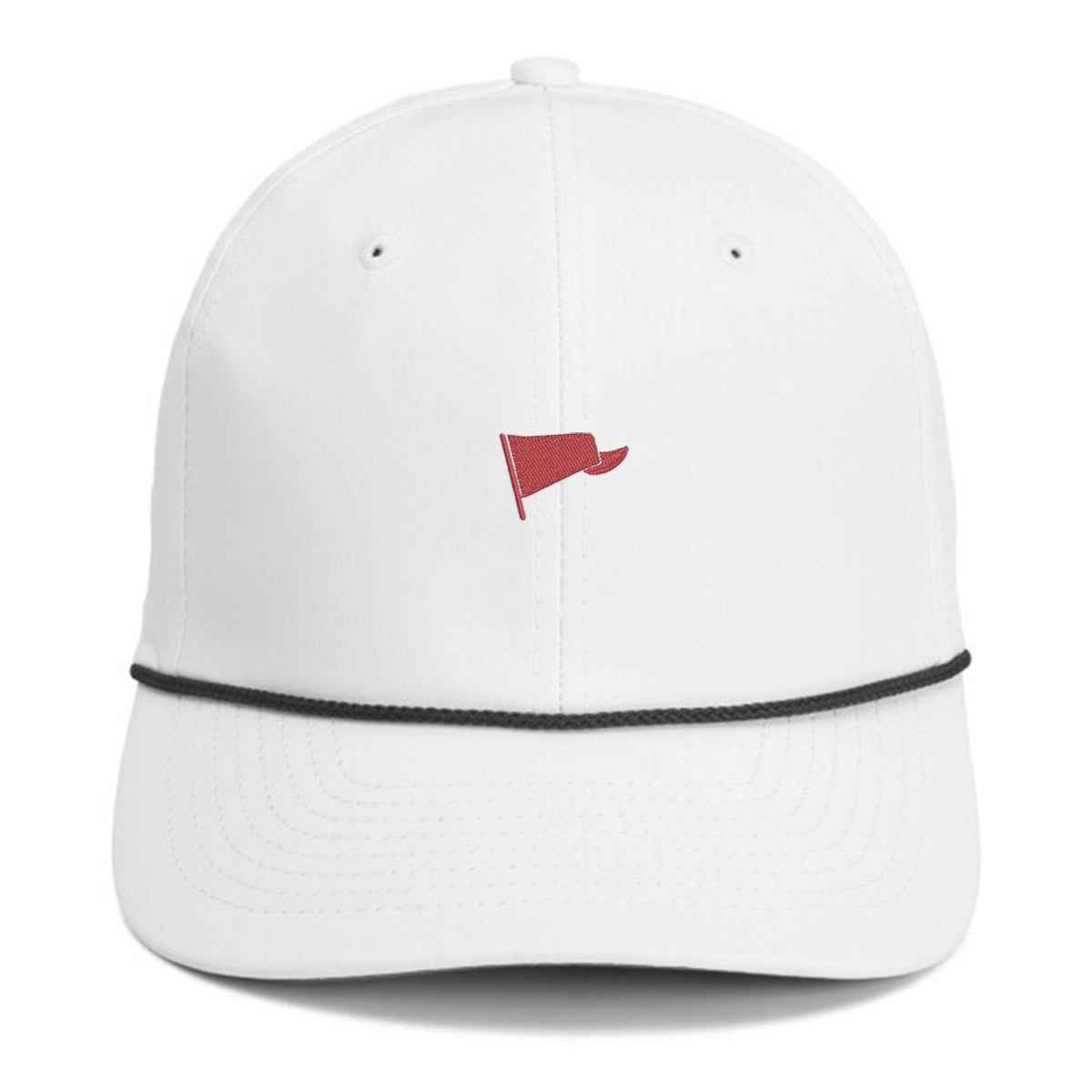Pennant Rope Hat | White with Crimson