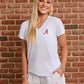 Logo Butter Soft V-Neck in White