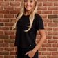 Mini Logo Butter Soft Crew in Black