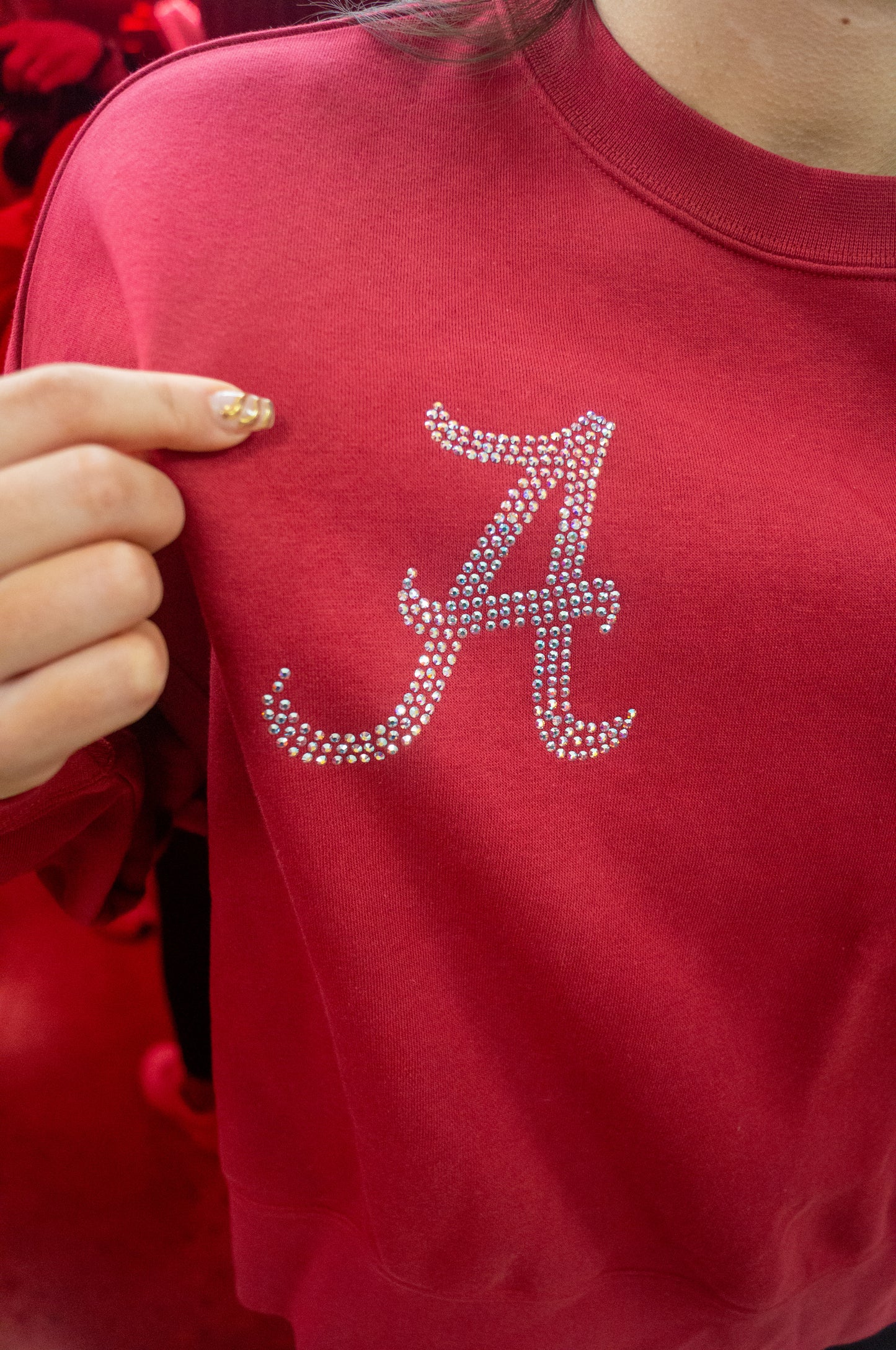 Nike Bling "A" Crimson Crop Sweatshirt