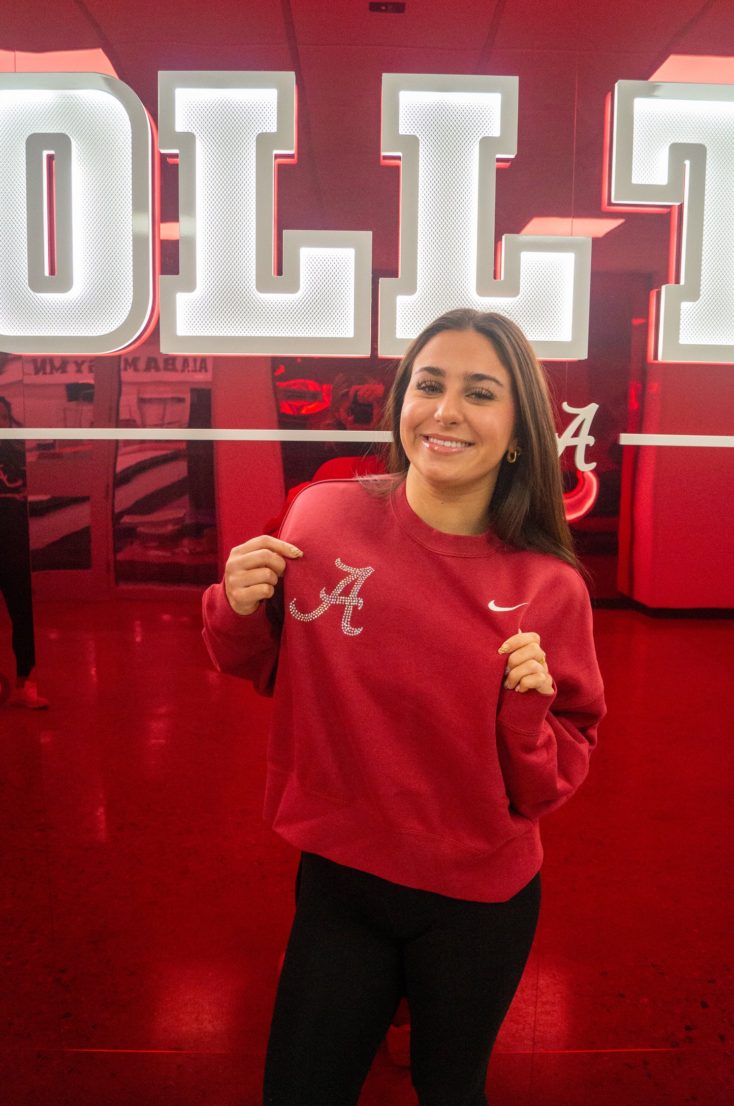 Nike Bling "A" Crimson Crop Sweatshirt