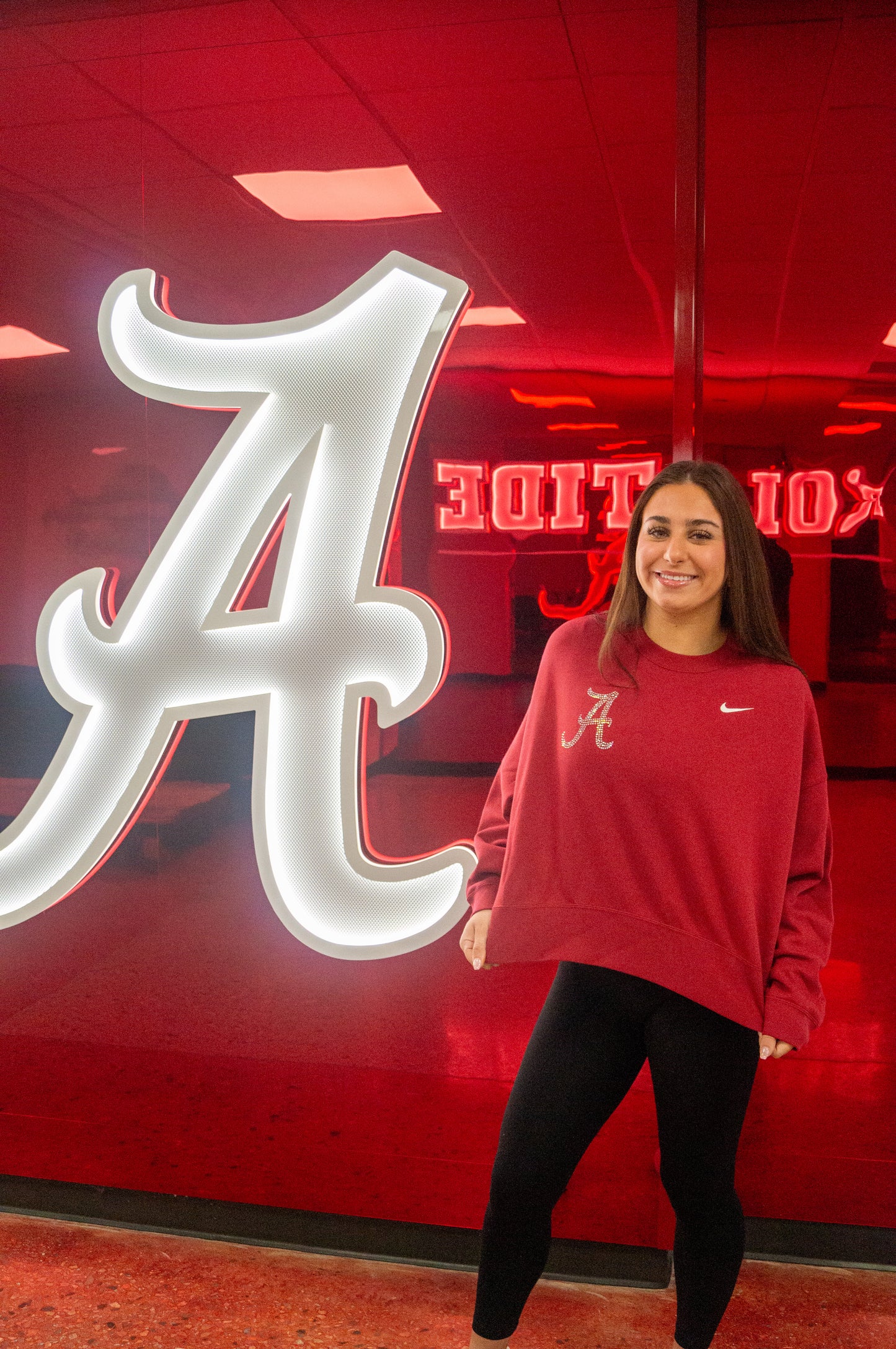 Nike Bling "A" Crimson Crop Sweatshirt