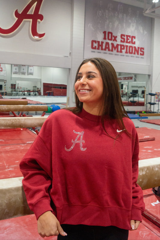Nike Bling "A" Crimson Crop Sweatshirt
