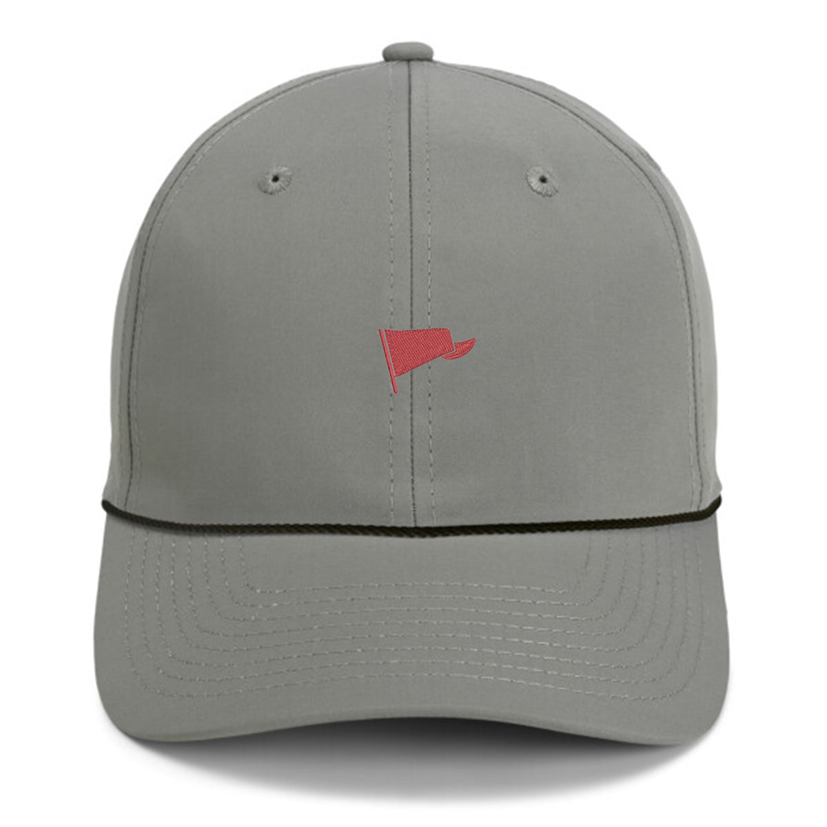 Pennant Rope Hat | Grey with Crimson