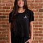 Logo Butter Soft Crew in Black