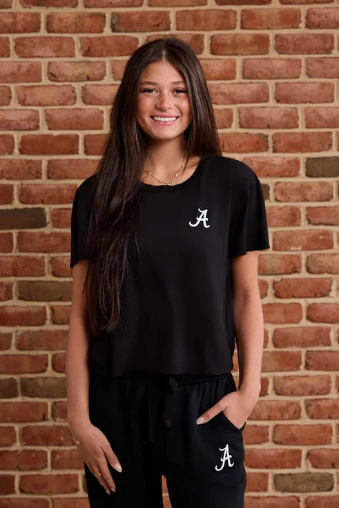 Logo Butter Soft Crew in Black
