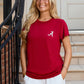 Logo Butter Soft Crew in Crimson