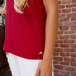 Mini Logo Butter Soft Crew in Crimson