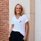 Logo Butter Soft V-Neck in White