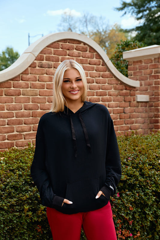 Mini Bama Softest Fleece Hoodie in Black