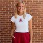Vintage Logo Cloud Baby Tee in White