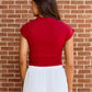 Vintage Logo Cloud Baby Tee in Crimson