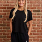 Mini Logo Butter Soft V-Neck in Black
