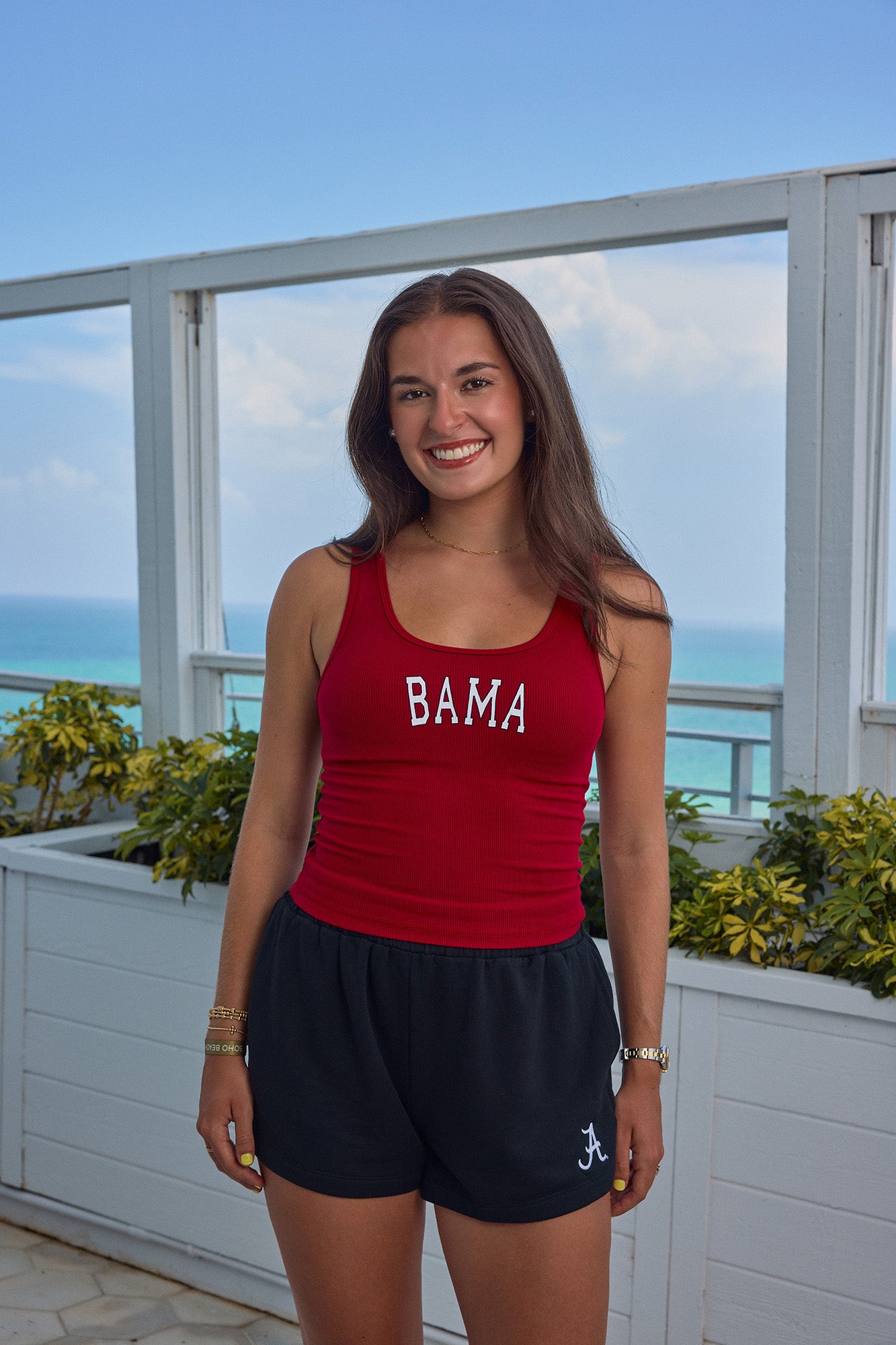 BAMA 2x1 Luxe Rib Tank in Crimson