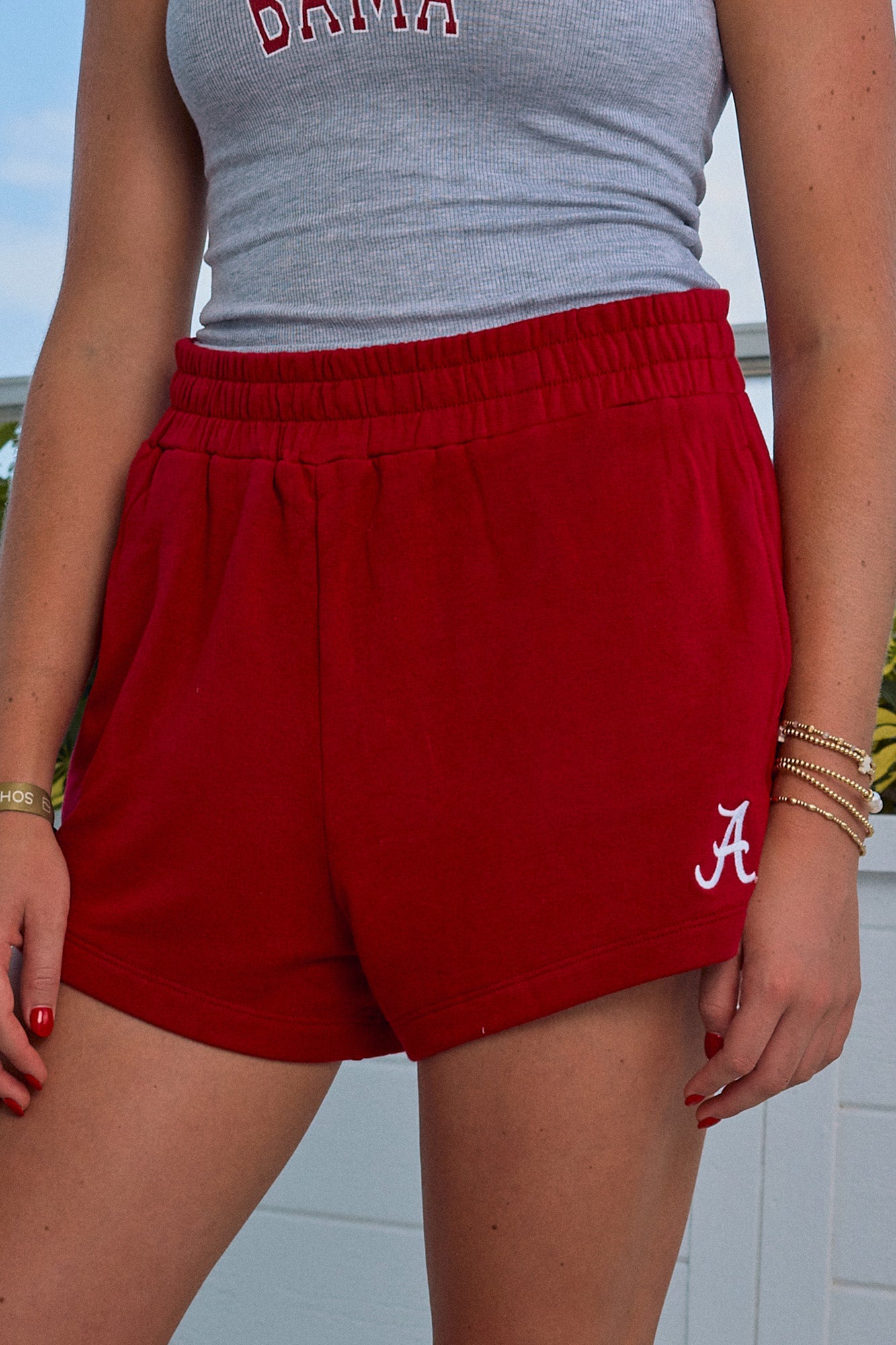 Logo Softest Fleece Short in Crimson