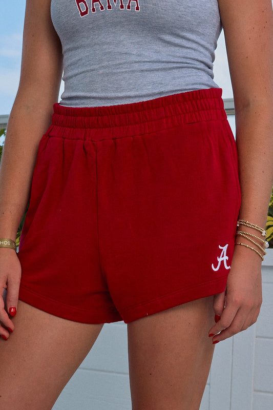 Logo Softest Fleece Short in Crimson