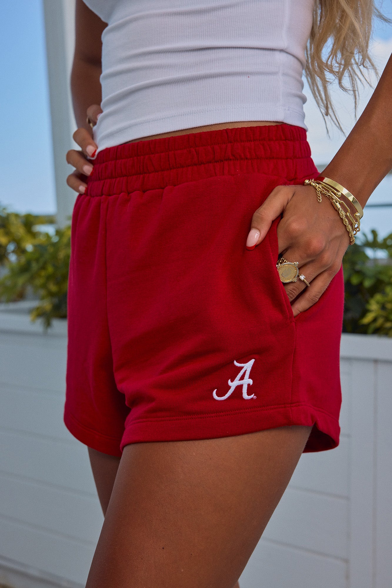 Logo Softest Fleece Short in Crimson